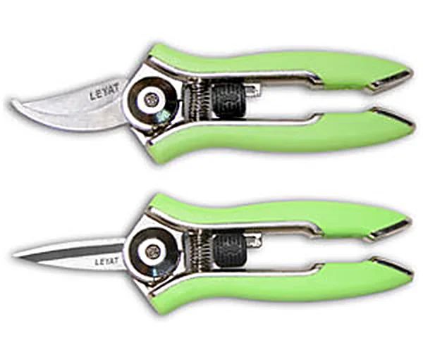 Set de 2 cisailles LEYAT Happy Line (lame courbe + lame droite), vert