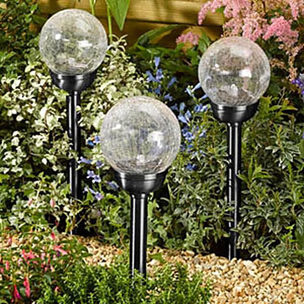 Solar-Wegleuchte Majestic mit Crackle-Glaskugel