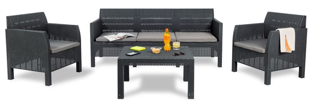 Salon de jardin 5 places Matilde - Anthracite