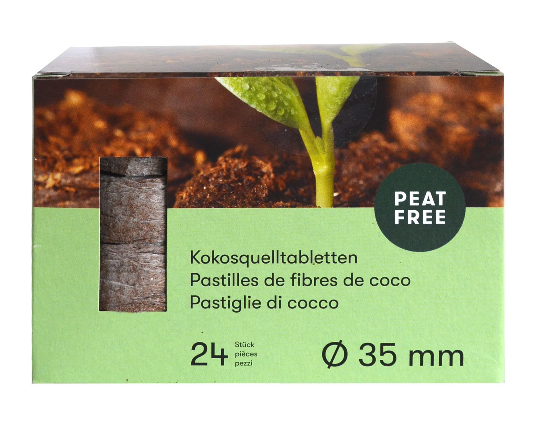 Kokosquelltabletten mit Netz