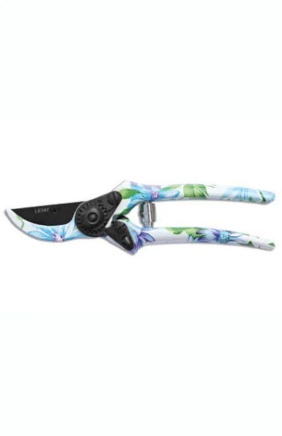 Sécateur LEYAT Crazy Line CL2-FL1, motif fleurs blanches/bleues