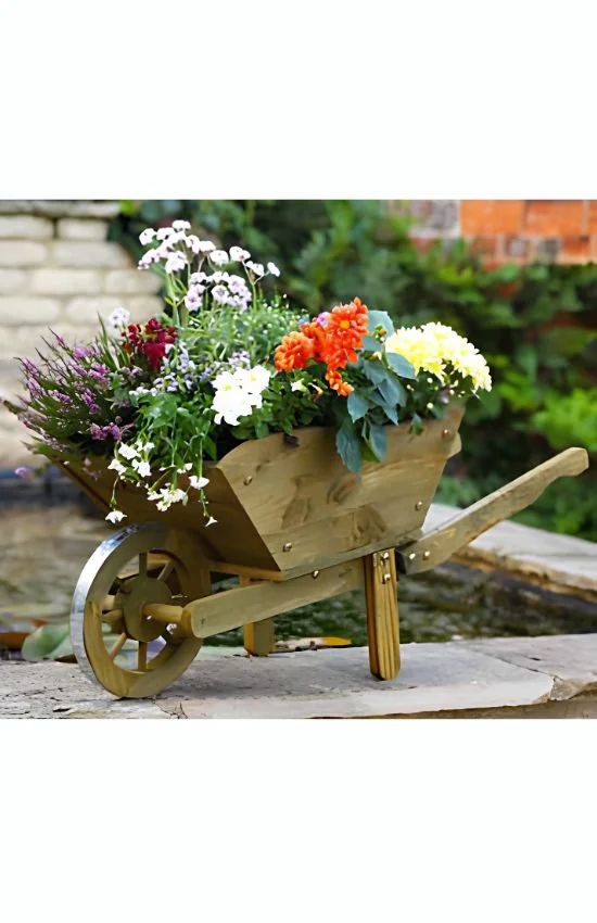 Brouette décorative «Woodland» en pin certifié FSC, 70 × 32 × 30 cm