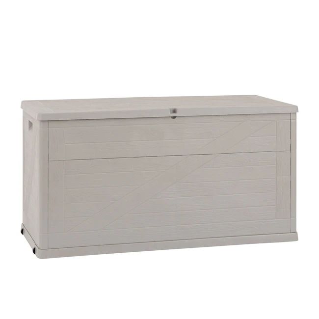 Coffre de jardin Wood 420 litres - Gris chaud