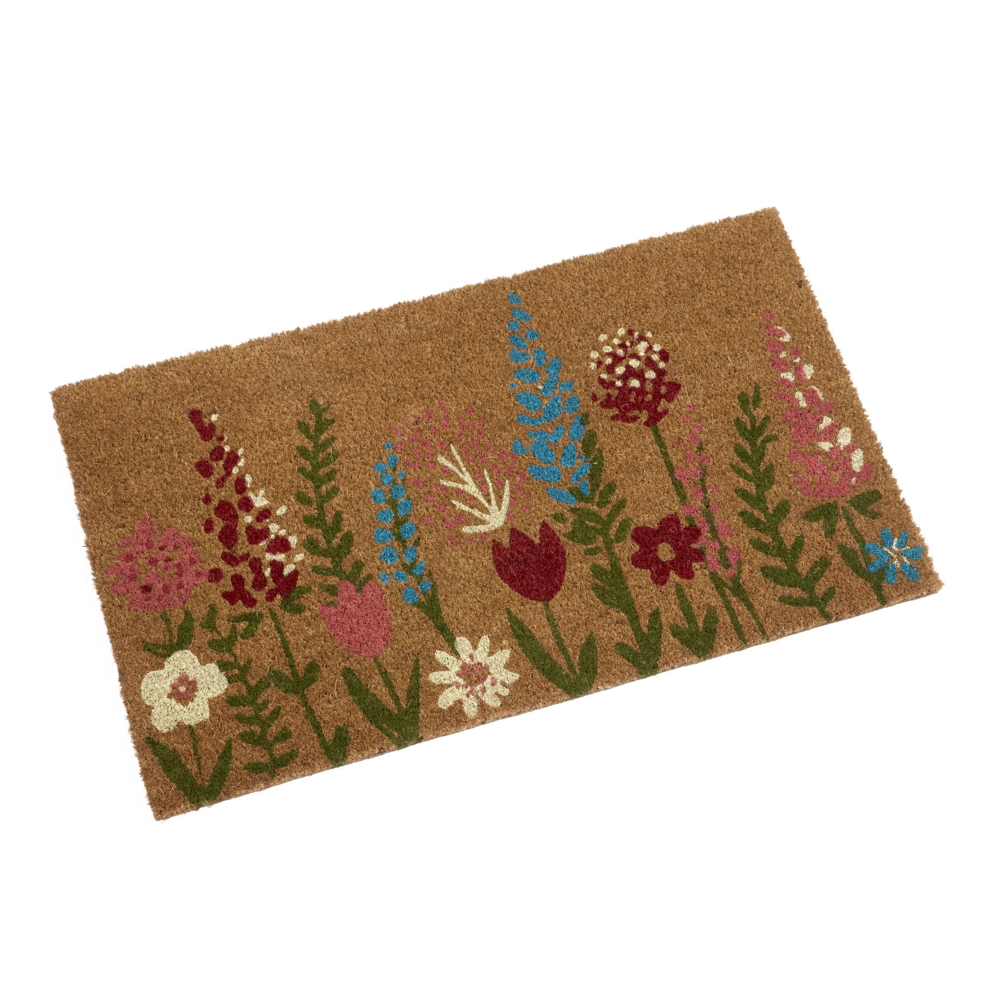 Fussmatte Kokos FlowerField, 75 × 45 cm